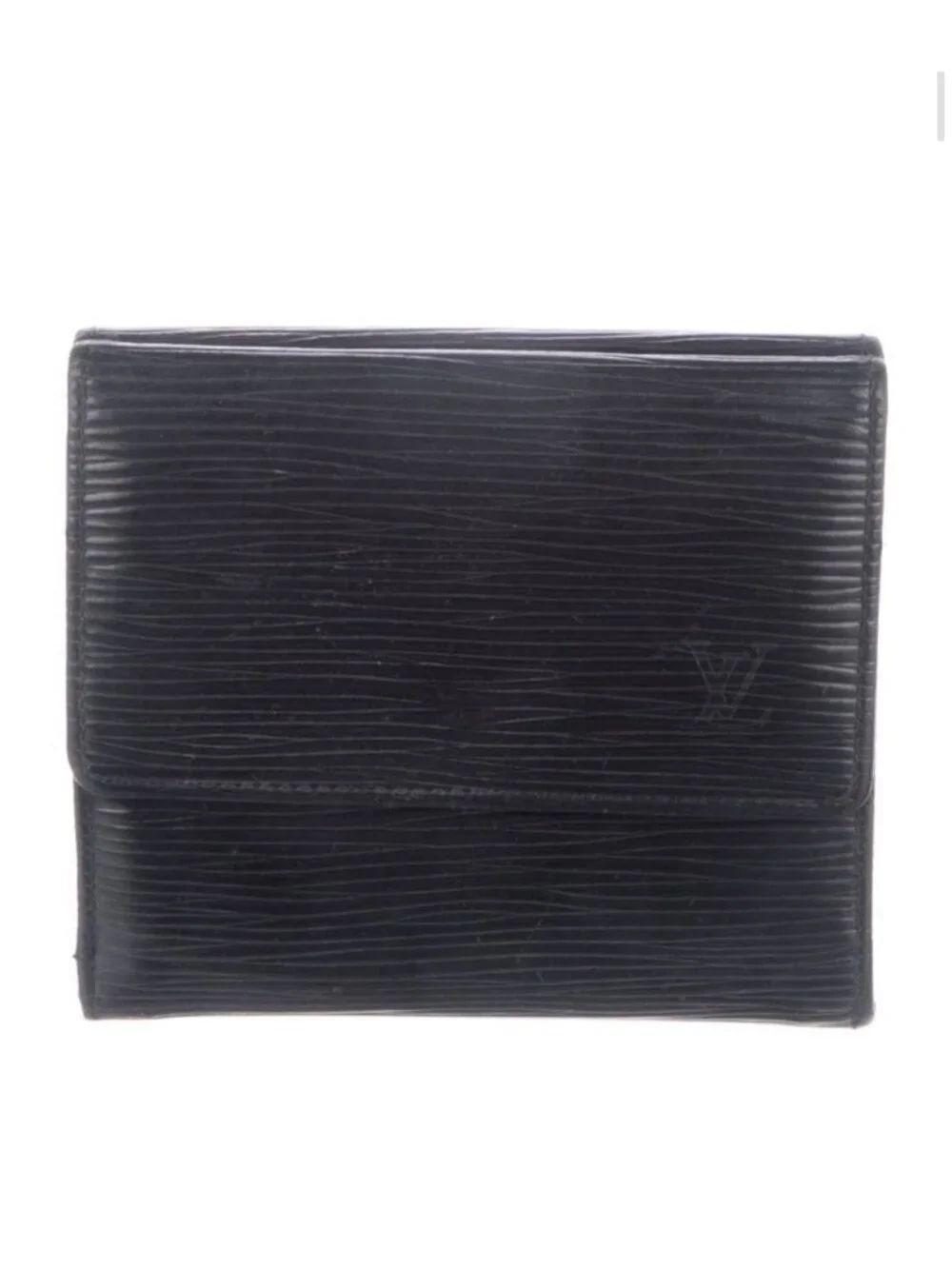 Louis Vuitton Authentic Vintage Elise Wallet Black Epi Leather Trifold Compact